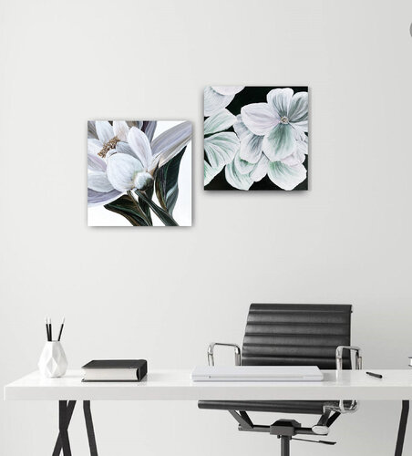 MACRO Flowers  set  diptych van Tatiana Malinovscaia, Schilderij te koop op Singulart