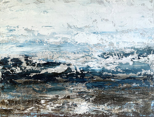 Harmony of Waves: Morning Shoreline Story par Tatiana Malinovscaia, Peinture en vente sur Singulart