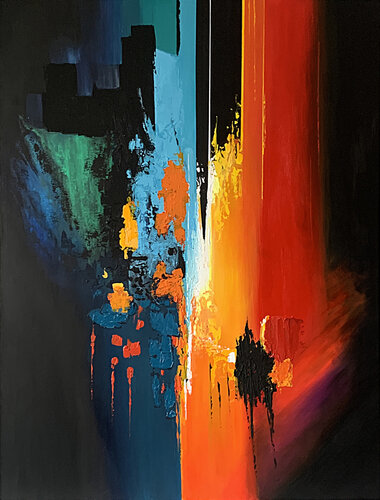 Vertical Blaze of Harmony par Tatiana Malinovscaia, Peinture en vente sur Singulart