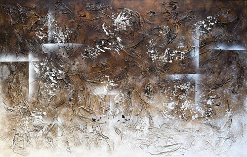 Dance of Buds in the Bronze Mist di Tatiana Malinovscaia, Pittura in vendita su Singulart