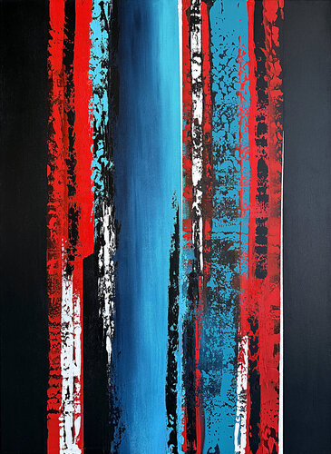 Rhythms of Energy: Red, Blue, and Black von Tatiana Malinovscaia, Malerei kaufen auf Singulart