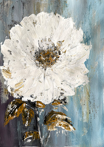 Large white flower par Tatiana Malinovscaia, Peinture en vente sur Singulart