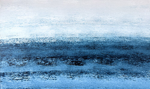 Tides of Tranquility. large blue grey abstract seascape painting. impasto Painting Tatiana Malinovscaia