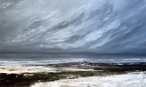 Dramatic Seascape with Stormy Sky par Tatiana Malinovscaia, Peinture en vente sur Singulart