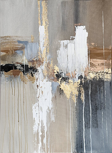 Golden Silence.Minimalist par Tatiana Malinovscaia, Peinture en vente sur Singulart