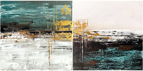 Golden Currents van Tatiana Malinovscaia, Schilderij te koop op Singulart