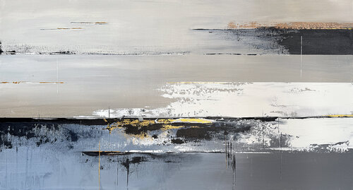 Reflections of the Sky. White Indigo Gold by Tatiana Malinovscaia, Painting for Sale on Singulart