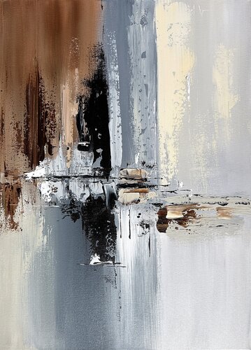Urban Silence. ivory sienna indigo par Tatiana Malinovscaia, Peinture en vente sur Singulart