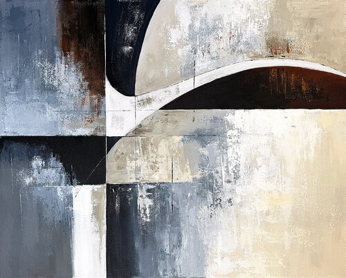 Crossing Echoes, minimalist elegance and contemporary balance to living rooms, offices by Tatiana Malinovscaia, Painting for Sale on Singulart