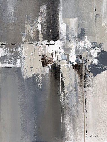 Grey Beige abstract by Tatiana Malinovscaia, Painting for Sale on Singulart