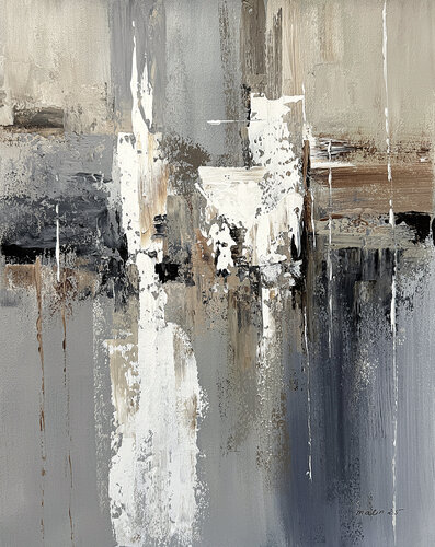 Echoes in Taupe. warm beige, ivory, umber. par Tatiana Malinovscaia, Peinture en vente sur Singulart