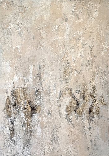Edge of Becoming .Minimalist. Rich earth tones van Tatiana Malinovscaia, Schilderij te koop op Singulart
