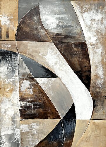 Curved Balance. visual rhythm, bold form, and earthy sophistication by Tatiana Malinovscaia, 絵画 for Sale on Singulart