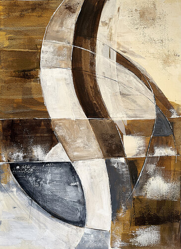 Golden Flow. visual rhythm, bold form, and earthy sophistication by Tatiana Malinovscaia, Painting for Sale on Singulart