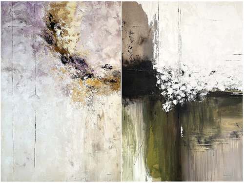Where Light Touches Earth Diptych SET par Tatiana Malinovscaia, Peinture en vente sur Singulart