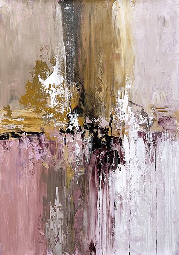 Whispers of Dawn, pink ocher abstract par Tatiana Malinovscaia, Peinture en vente sur Singulart