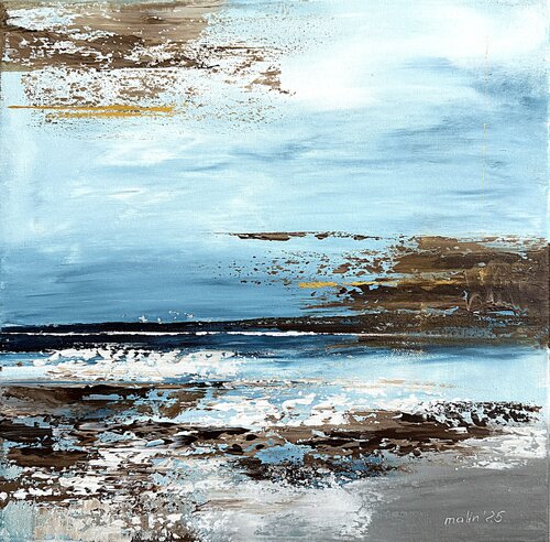 Coastal Breeze in Blue and Earth Tones by Tatiana Malinovscaia, 絵画 for Sale on Singulart