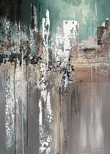Emerald Reflections. Minimalist by Tatiana Malinovscaia, Painting for Sale on Singulart