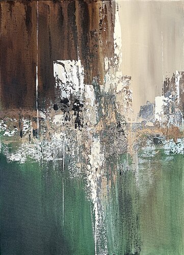 Emerald Earth Balance. Minimalist di Tatiana Malinovscaia, Pittura in vendita su Singulart