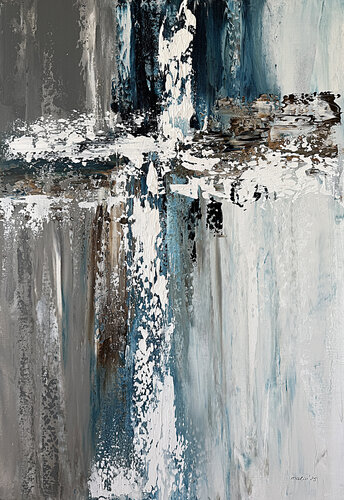 Depth of Blue and Earth von Tatiana Malinovscaia, Malerei kaufen auf Singulart