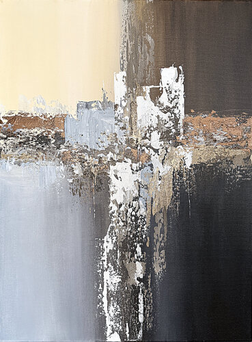 Golden Sepia Flow.Minimalist par Tatiana Malinovscaia, Peinture en vente sur Singulart
