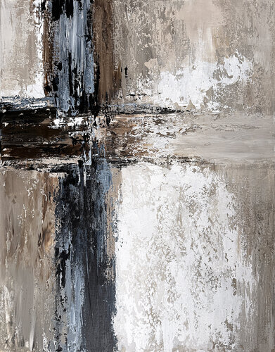 Layers of Emotion – Large Textured Abstract Painting, Beige and Grey Acrylic on Canvas, Modern Neutral Wall Art di Tatiana Malinovscaia, Pittura in vendita su Singulart