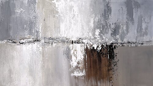 Whispers of Light and Earth – Large Neutral Abstract Painting, Beige and Grey Textured Acrylic on Canvas, Modern Minimalist Wall Art par Tatiana Malinovscaia, Peinture en vente sur Singulart