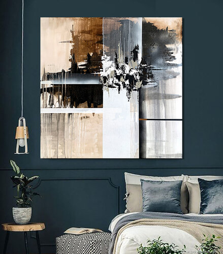 Fragmented Light– Abstract Ivory Brown Beige Tatiana Malinovscaia