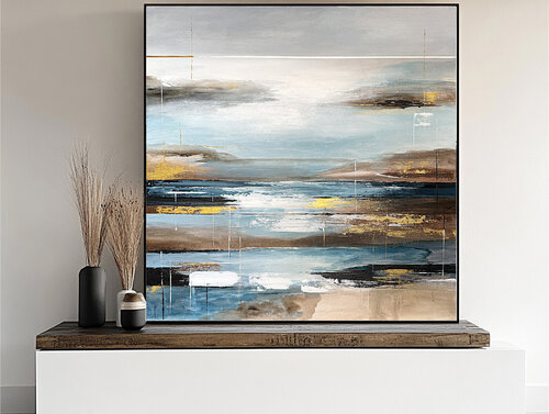 Teal Reflections of Daybreak. blue golden Tatiana Malinovscaia