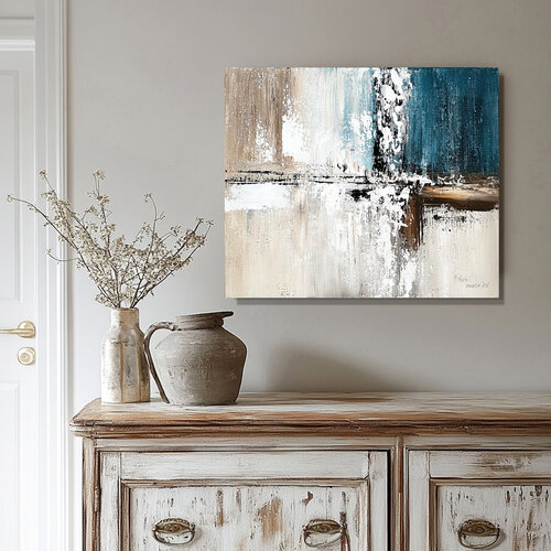 Silent Confluence. Abstract impasto blue by Tatiana Malinovscaia, Painting for Sale on Singulart