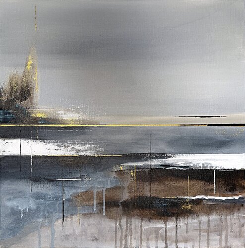 Gilded Driftline. charcoal grey, layered neutrals, warm earth tones Tatiana Malinovscaia