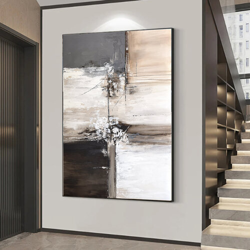 Taupe Construct. Large grey beige by Tatiana Malinovscaia, Painting for Sale on Singulart