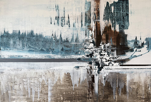 Measured Stillness – Large Abstract Painting, Neutral Contemporary Acrylic Art, Textured Modern Wall Art Tatiana Malinovscaia