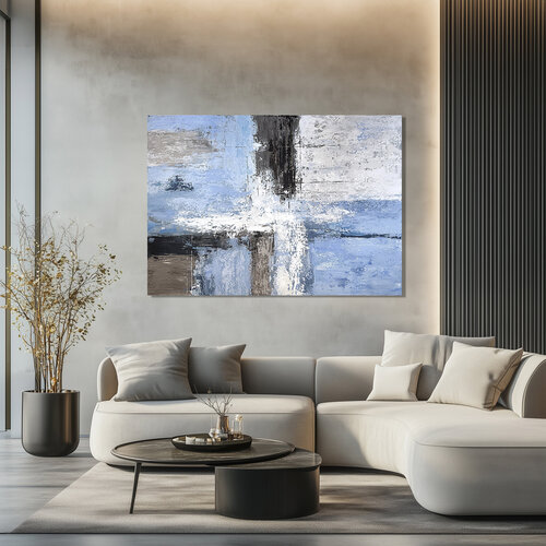 Still Point of Light – Large Vertical Abstract Painting, Contemporary Neutral Wall Art, Textured Acrylic on Canvas by Tatiana Malinovscaia, Painting for Sale on Singulart