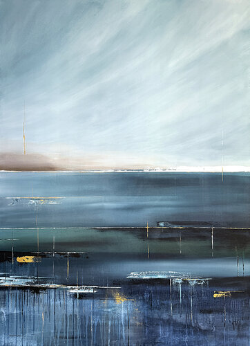 Celestial Drift Over Deep Waters. Large Abstract Ocean by Tatiana Malinovscaia, Painting for Sale on Singulart