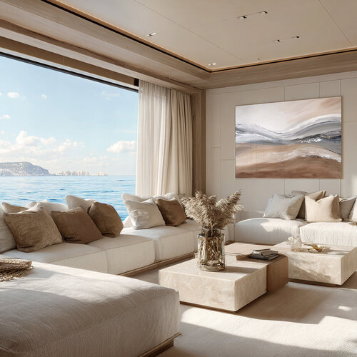 Flow of Stillness. calm, softness, and quiet luxury. de Tatiana Malinovscaia, Pintura a la venta en Singulart