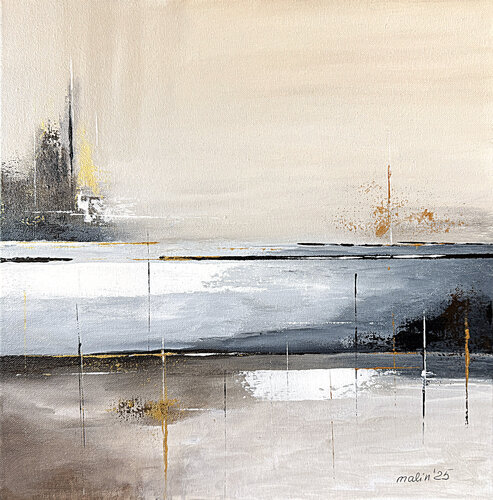 Held Between Light and Matter-40x40cm de Tatiana Malinovscaia, Pintura a la venta en Singulart