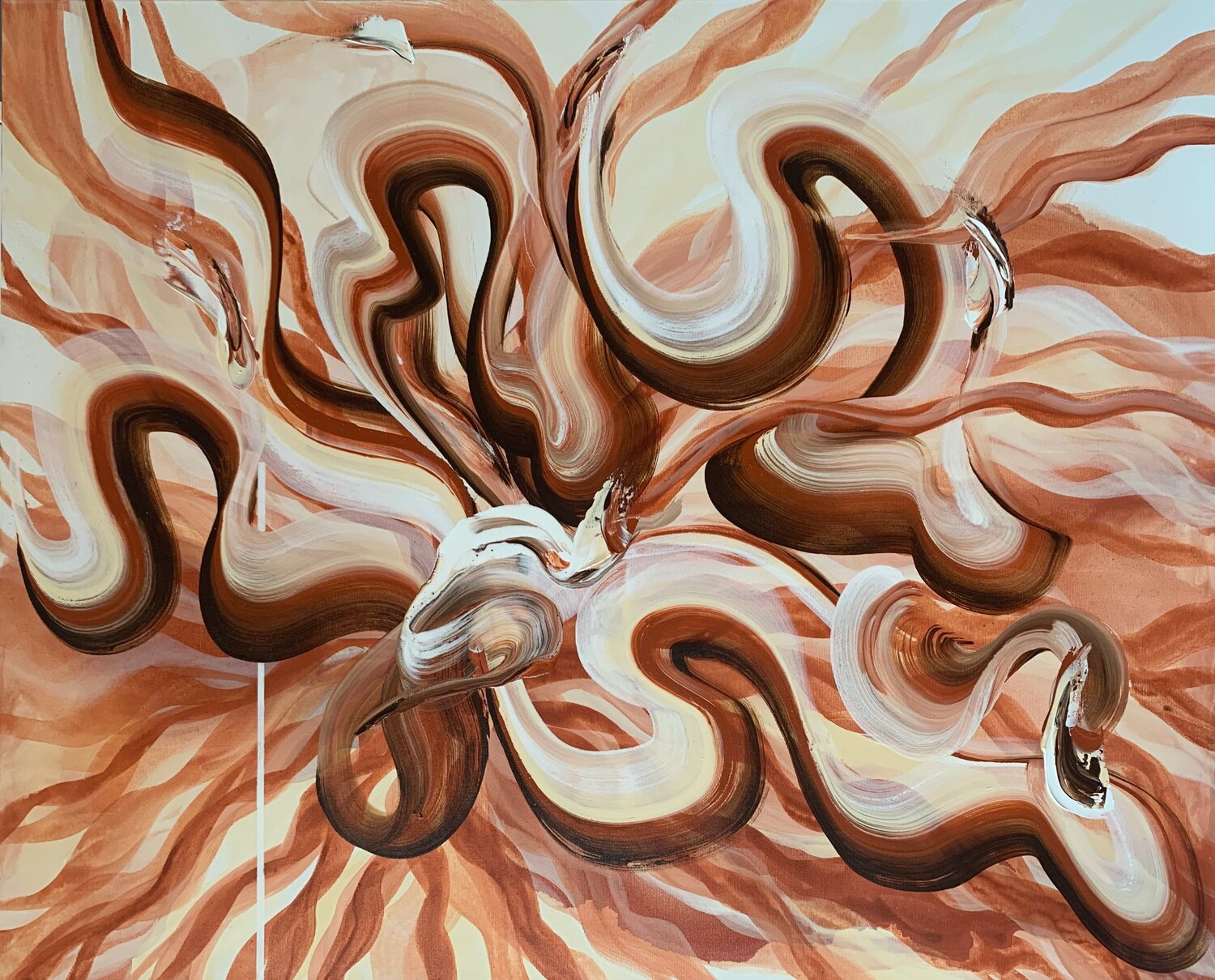 Brown Swirls Tatiana Malinovscaia Originalgemälde zu verkaufen