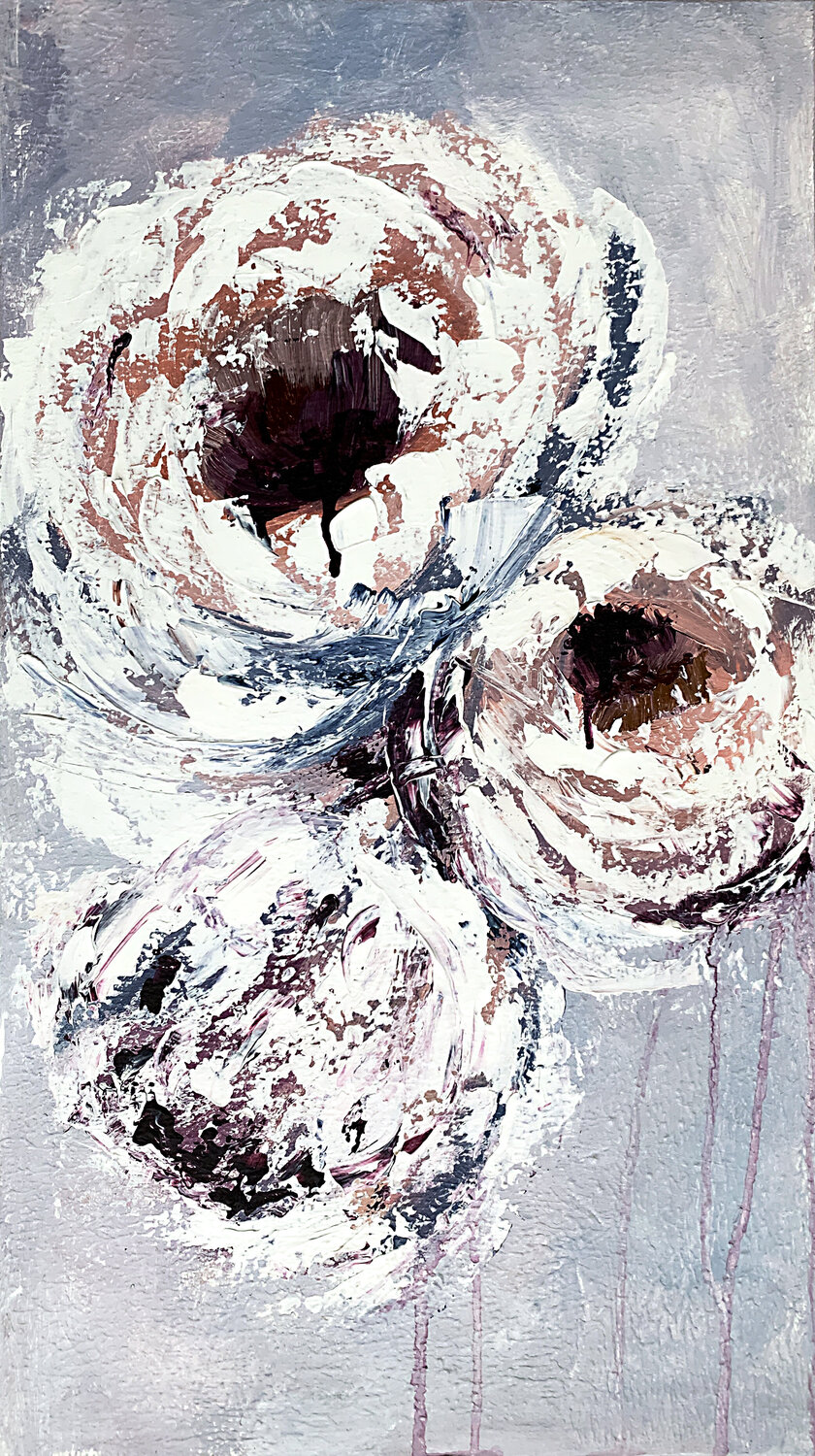 White Lavender Gentle abstract Peonies Tatiana Malinovscaia