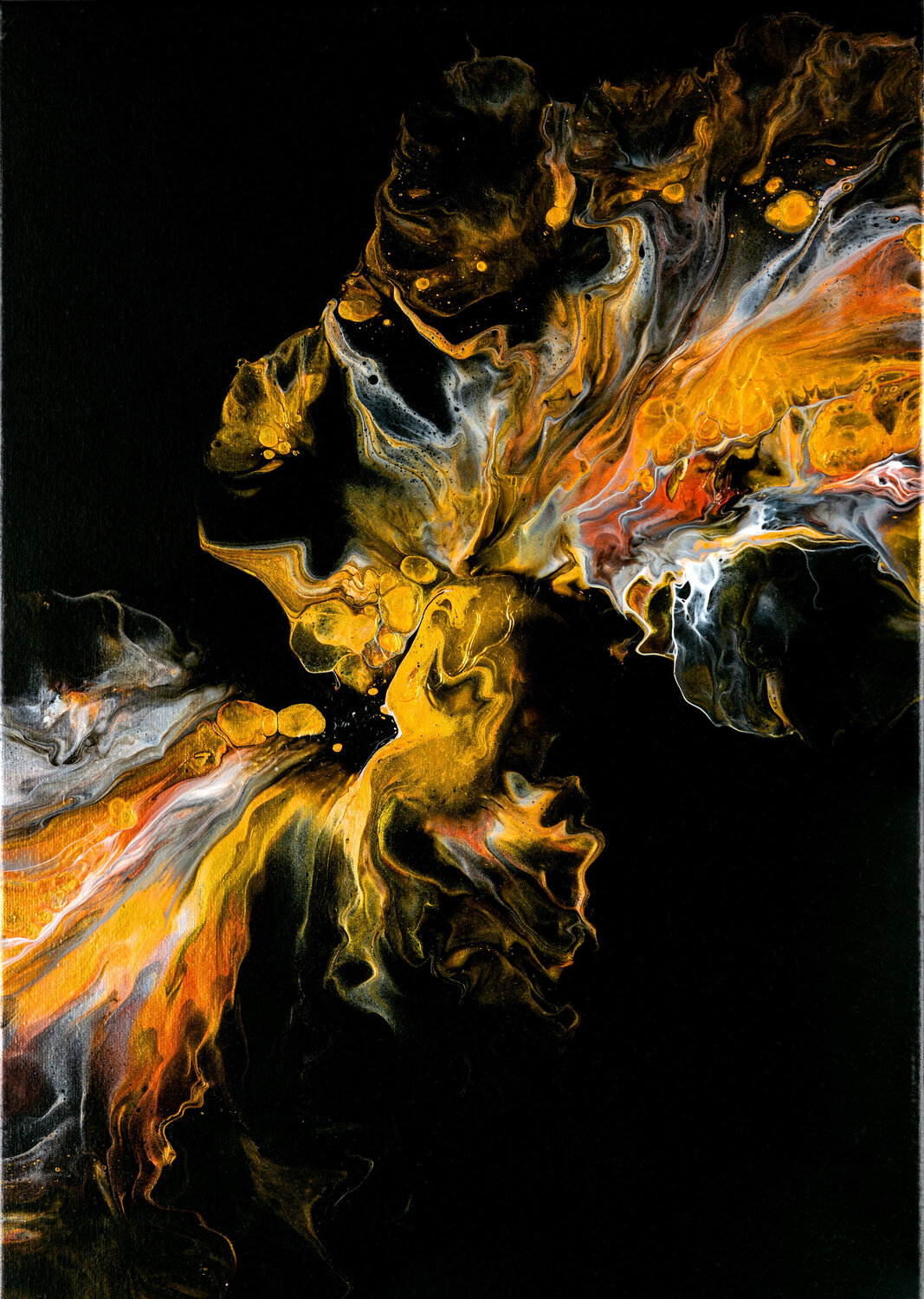 Golden Fire on Black Tatiana Malinovscaia Druck zu verkaufen