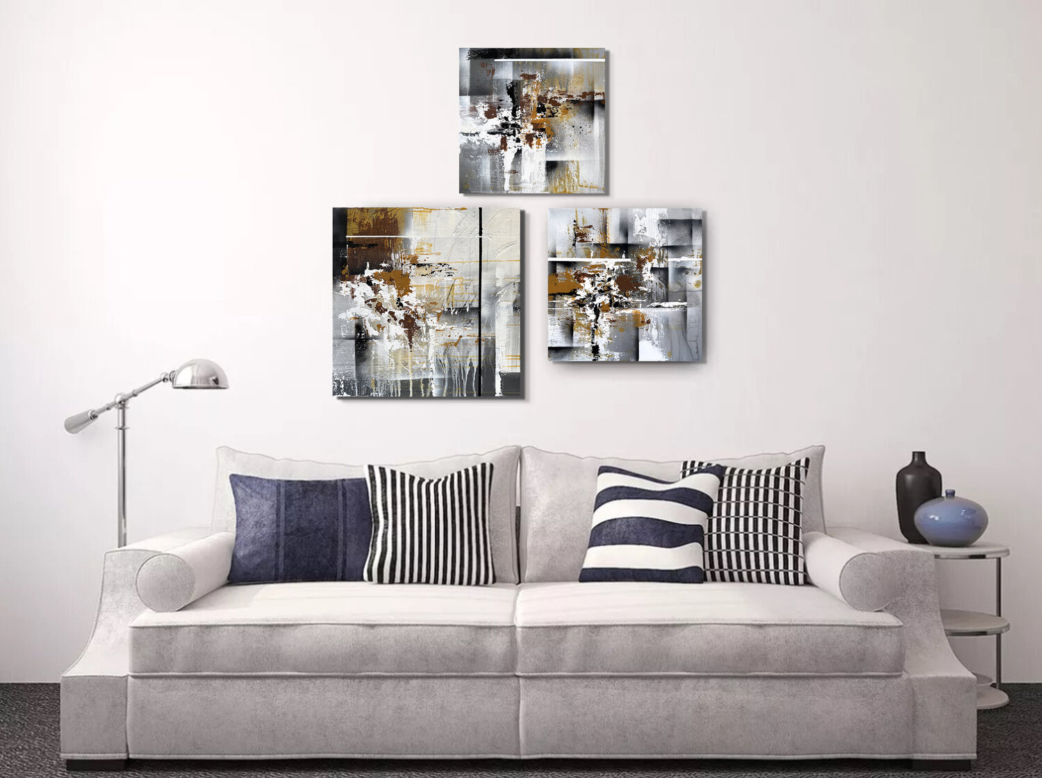 Fire Symphony   SET of 3 Tatiana Malinovscaia Dipinto originale in vendita