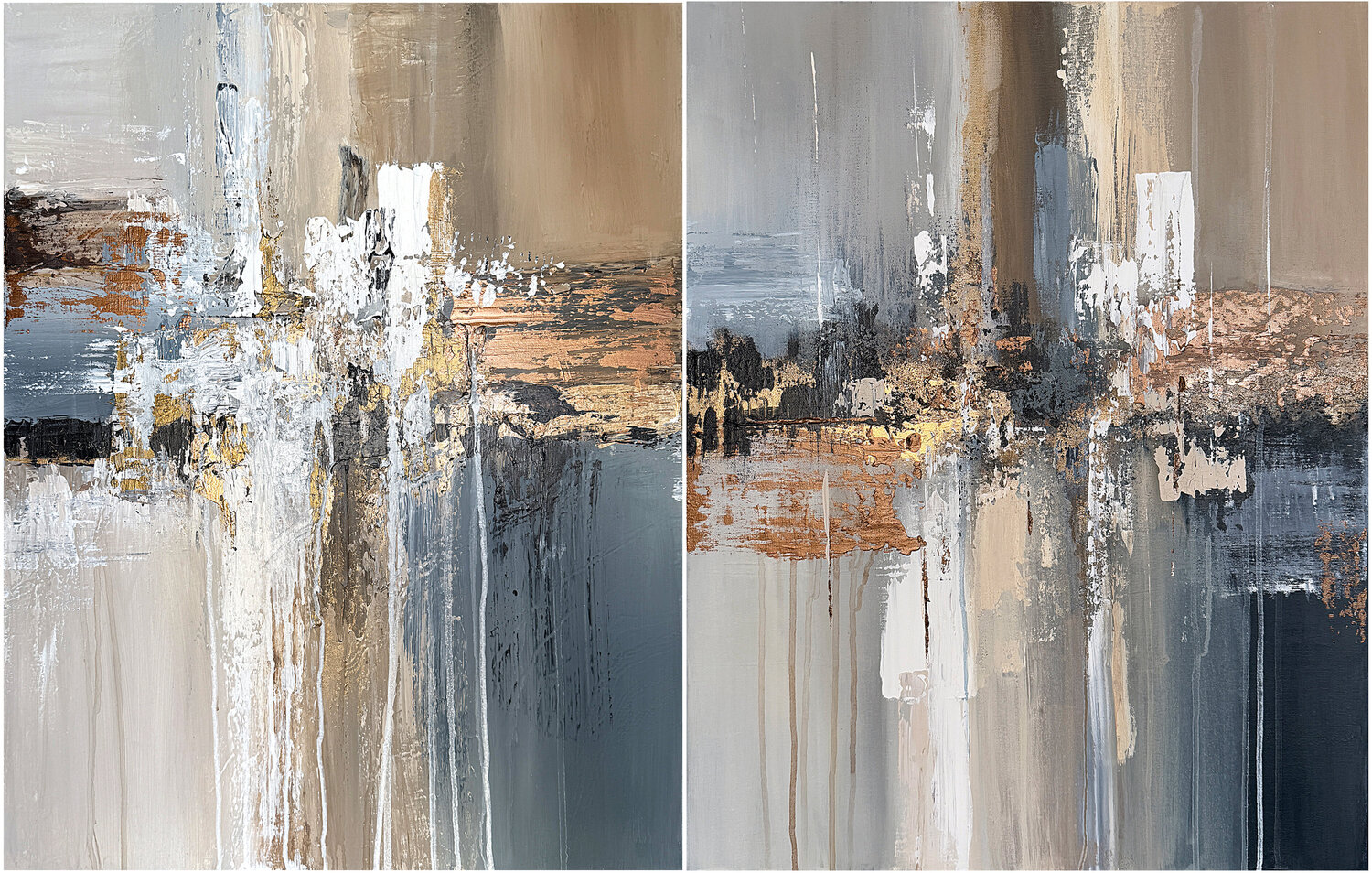 Interwoven Time.  Diptych (Set of 2) Tatiana Malinovscaia Originalgemälde zu verkaufen