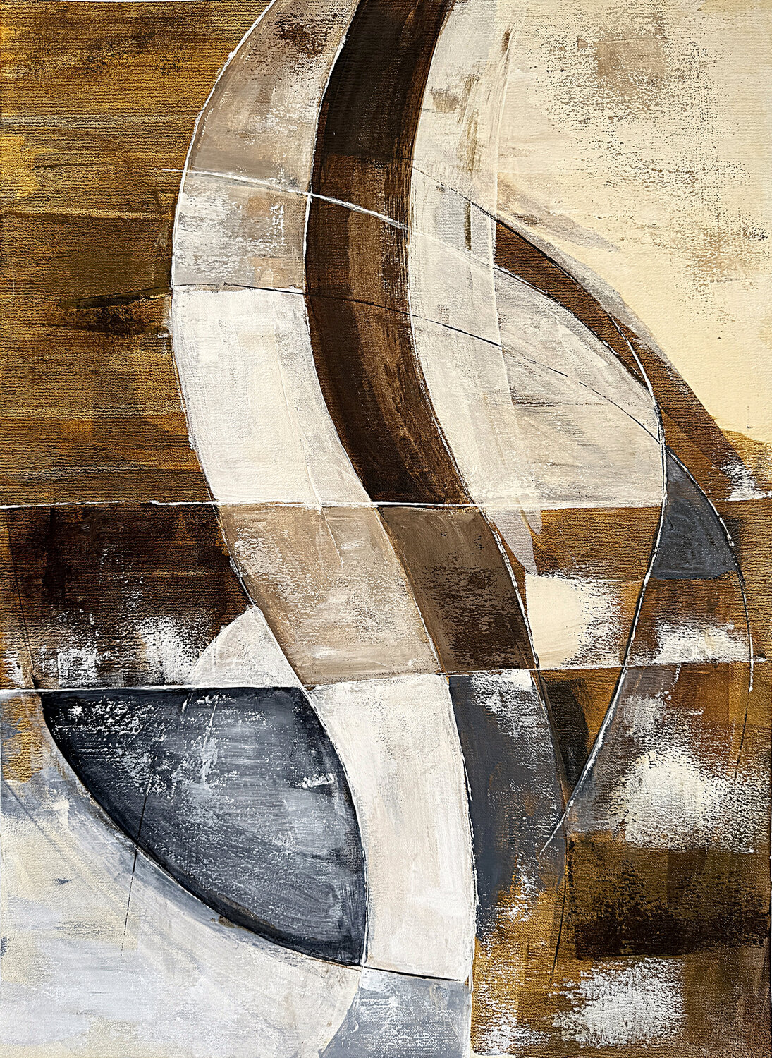 Golden Flow. visual rhythm, bold form, and earthy sophistication Tatiana Malinovscaia Originalgemälde zu verkaufen