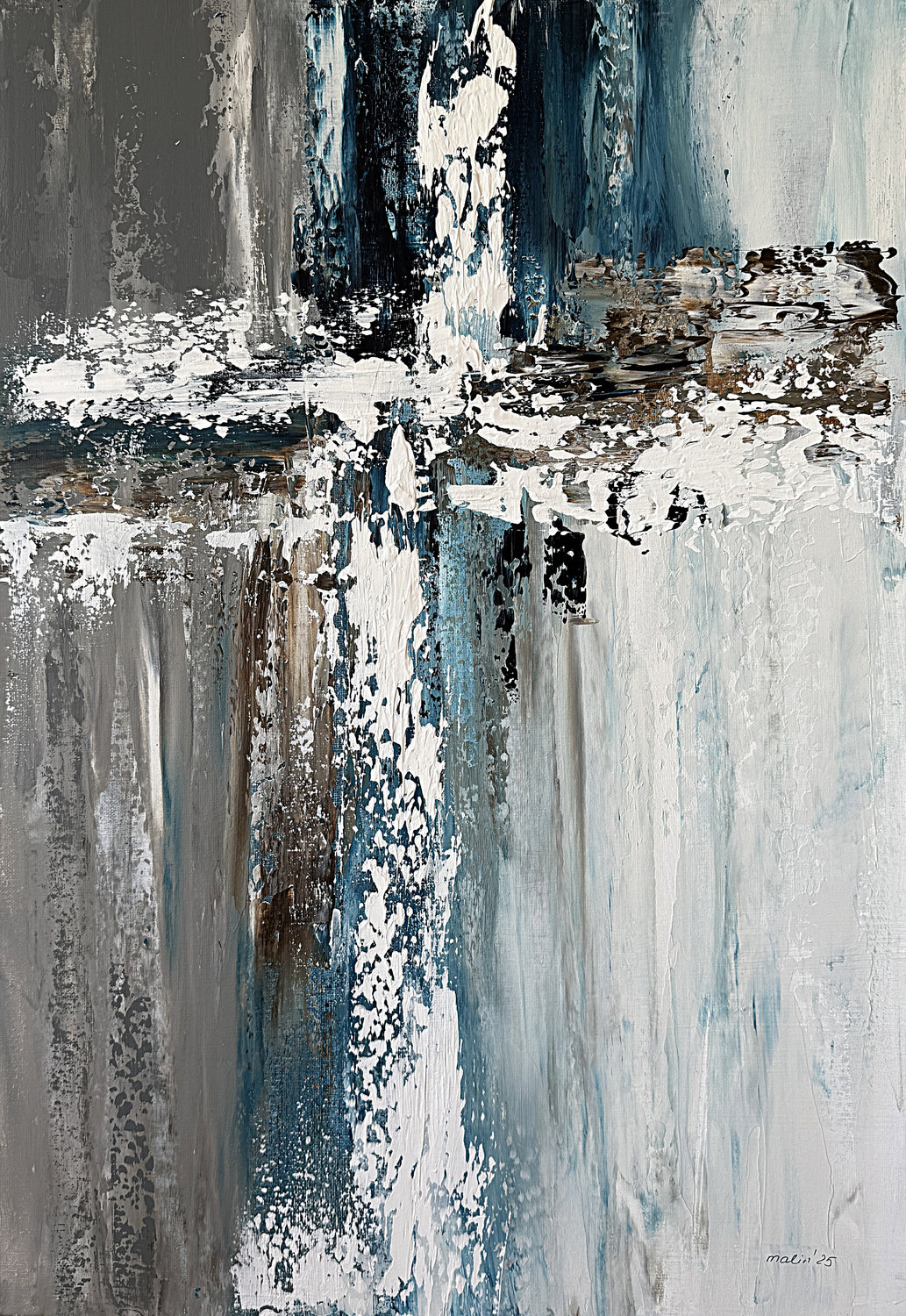 Depth of Blue and Earth Tatiana Malinovscaia Originalgemälde zu verkaufen