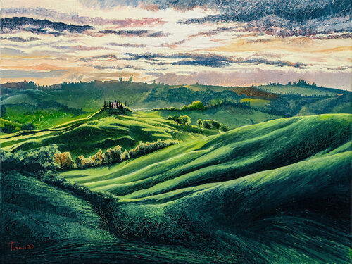 Risveglio in Val d'Orcia van Lorenzo Turini, Schilderij te koop op Singulart