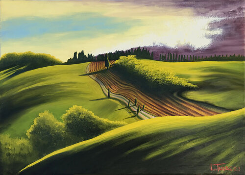 Le colline di Lajatico di Lorenzo Turini, Pittura in vendita su Singulart