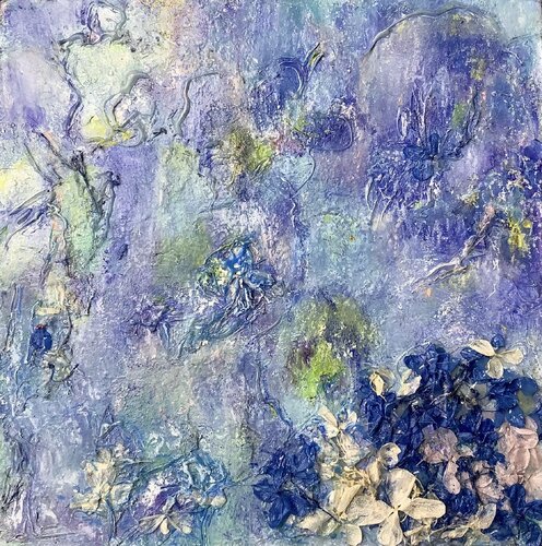 Die Hortensien ( Bild im Holzrahmen) di Suzan Reichert, Pittura in vendita su Singulart