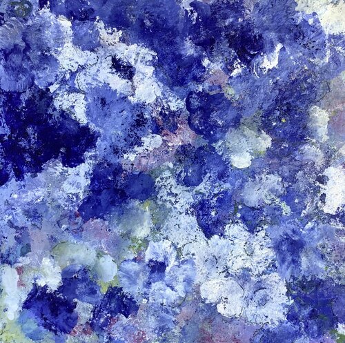 Hortensien (Bild im HOLZRAHMEN) van Suzan Reichert, Schilderij te koop op Singulart