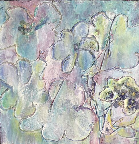 Die Hortensien ( Bild im Holzrahmen) von Suzan Reichert, Malerei kaufen auf Singulart