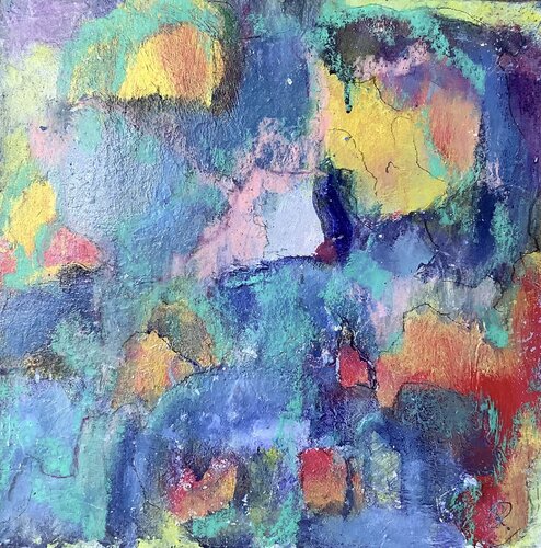 Hortensien (Bild im HOLZRAHMEN) van Suzan Reichert, Schilderij te koop op Singulart